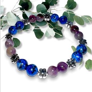 ENLIGHTMENT| SPRING COLLECTION | Amethyst & Lapis Luzuli Crystal Bracelet